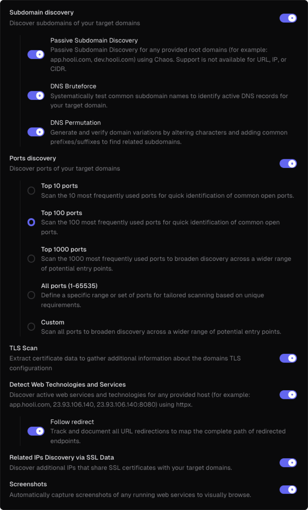 ProjectDiscovery Asset Discovery Settings